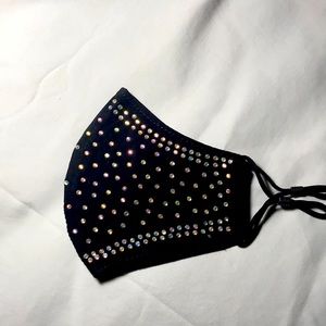 Hand crafted black bling face covers quantity 3